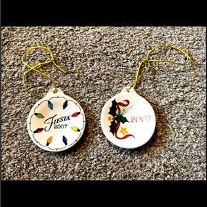 2007 fiesta-ware ornaments